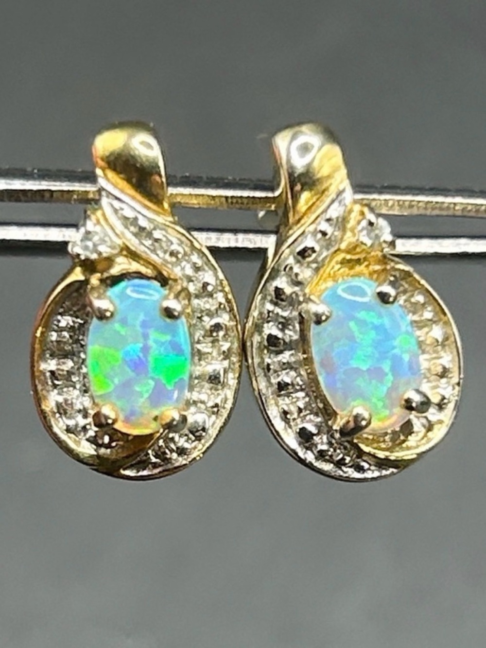 Opalescent Cabochon Sterling Silver 925 Post Back Earrings, Jewelry Gifts